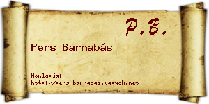Pers Barnabás névjegykártya
